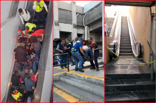 Instantes después del incidente en la escalera eléctrica de Ciudad Deportiva