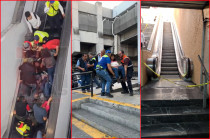 Instantes después del incidente en la escalera eléctrica de Ciudad Deportiva