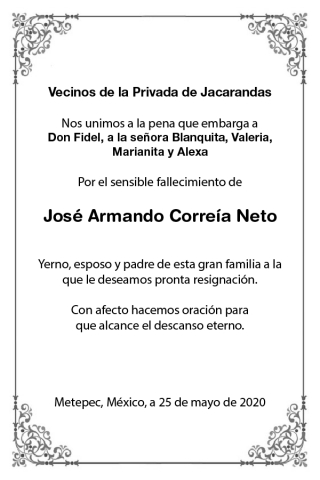 Esquela José Armando Correía Neto