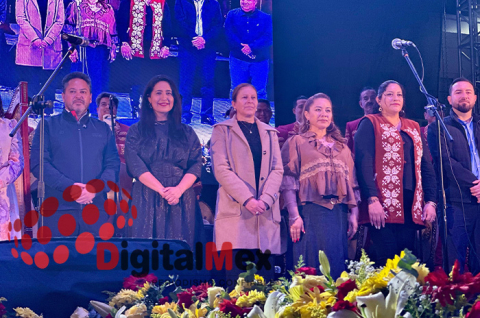 El alcalde Omar Sánchez Velázquez, acompañado de su cabildo y de la secretaria de Cultura y Turismo, encabezó la inauguración del Festival Internacional Cultural del Mariachi 2026 en Calimaya.