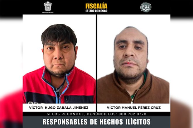 Víctor Hugo Zavala Jiménez y Víctor Manuel Pérez Cruz fueron sentenciados a 48 años y nueve meses de prisión.