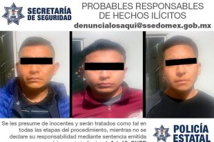 Fueron detenidos sobre Paseo Tollocan, a la altura de la delegación Santa Ana Tlapaltitlán, en Toluca.