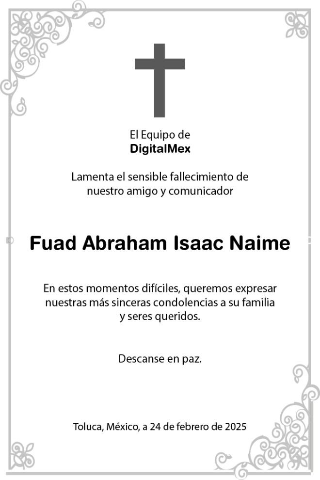Esquela Fuad Isaac Naime