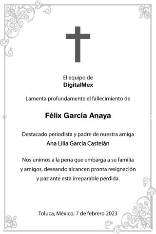 Esquela Félix García Anaya