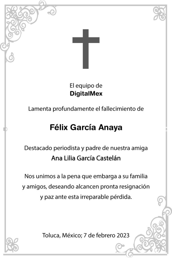 Esquela Félix García Anaya