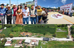 La alcaldesa encabezó la entrega de las obras en San Simón de la Laguna (paraje Mesa Grande, manzana 3), Batán Chico (paraje La Mora) y Batán Grande (camino principal rumbo a Batán Chico).
