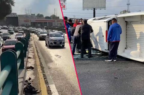 #Video: Vuelca camioneta sobre Paseo Tollocan, frente al IMSS 220
