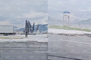 Una fuerte granizada cubrió de hielo la zona de La Marquesa y dejó el pavimento resbaladizo; automovilistas deben extremar precauciones.