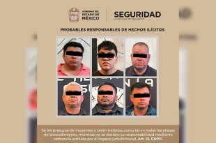 Los seis hombres detenidos quedaron a disposición del Ministerio Público para determinar su situación jurídica.