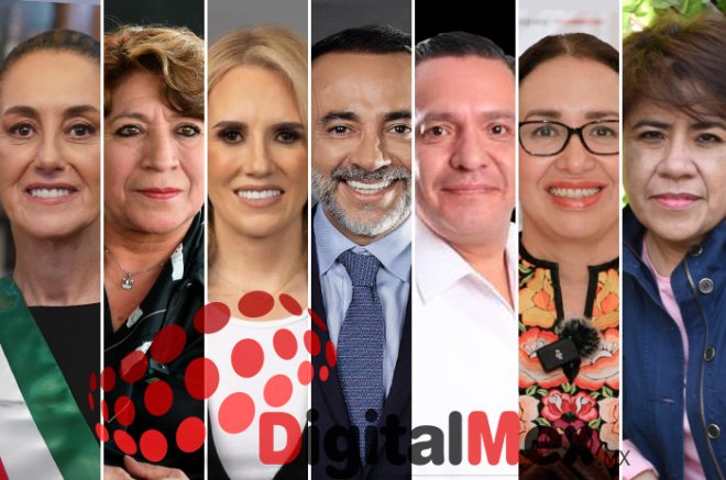 Claudia Sheinbaum, Delfina Gómez, Romina Contreras, Fernando Flores, Ricardo Moreno, Azucena Cisneros, Laura Leticia Ahumada