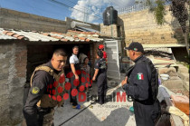 Autoridades atendieron el lugar tras la explosión del extintor en Capultitlán