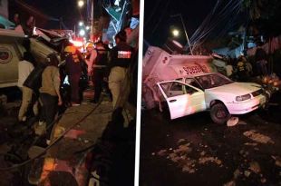 Los tres tripulantes bomberos quedaron atrapados dentro de la pipa durante varios minutos.