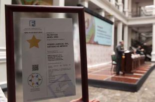 El Poder Judicial del Estado de México recibió el Certificado Nivel Oro en la Norma Mexicana 025 en Igualdad Laboral y No Discriminación.