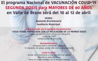 La vacunación para los adultos mayores de 60 o más se llevará a cabo a partir del sábado 10 de abril