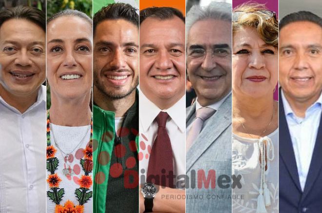Mario Delgado, Claudia Sheinbaum, José Couttolenc, Óscar González, Víctor Quiroz, Delfina Gómez, Marco Aurelio Carbajal