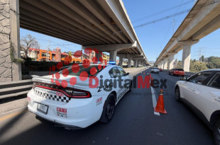 Elementos de la Guardia Nacional resguardaron la zona del atropellamiento en la Carretera México–Toluca