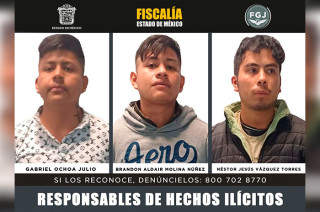 Trío recibe 47 años de prisión por extorsionar a comerciante en Atlacomulco
