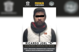 Ricardo Joel ‘N’, fue ingresado al Centro Penitenciario y de Reinserción Social de Zumpango.