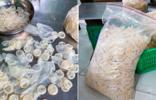 Fábrica en #Vietnam reutiliza condones usados