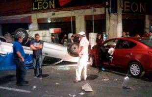 Volcadura en pleno centro de Toluca