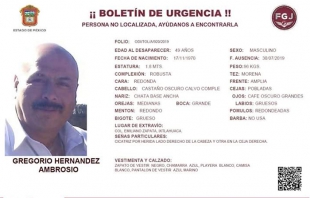 Gregorio desapareció en Ixtlahuaca; lo hallan muerto en Chapultepec