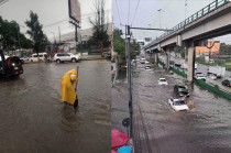 Inundaciones sobre la avenida López Portillo