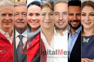 Alfredo del Mazo, AMLO, Alejandra del Moral, Delfina Gómez, Marko Cortés, Anuar Azar, Myrna García
