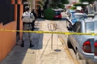 Elementos de la Guardia Nacional acordonaron el área tras la balacera en Hacienda de Echegaray.