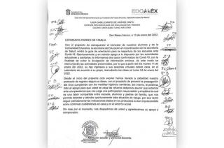 Comunicado oficial de la escuela primaría Luisa Isabel Campos de Jiménez Cantú