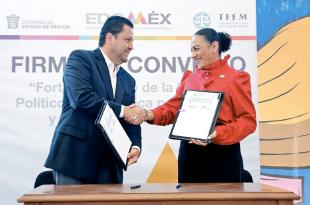 El Convenio “Fortalecimiento de la cultura política democrática para la niñez y juventud mexiquense” fue firmado por el Secretario de Educación y la Presidenta del Tribunal Electoral del Estado de México.