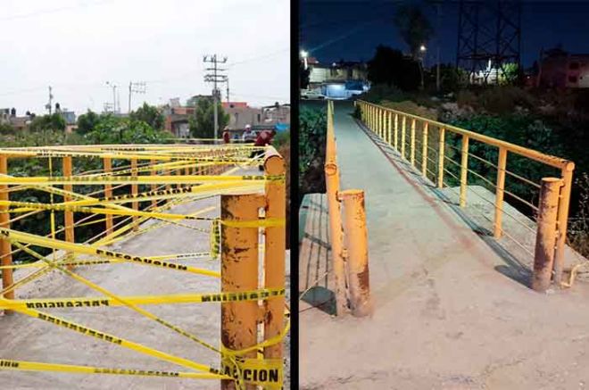 Residentes de la zona, a pesar del riesgo, se oponen al cierre de este puente.