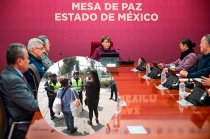La gobernadora Delfina Gómez Álvarez revisó los resultados de la ENSU del INEGI durante la Mesa de Paz número 201.