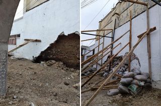 #Alerta: #Video: Construcción de &quot;Plaza del Mariachi&quot; en Calimaya causa daños a barda; familias temen por su integridad