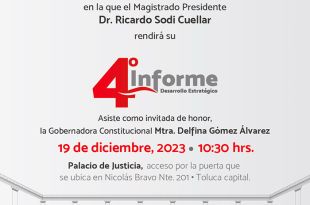 La ceremonia solemne contará con la gobernadora del estado de México, Delfina Gómez Álvarez