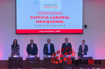El Magistrado Fernando Díaz Juárez, presidente del Órgano de Administración Judicial del PJEdoméx, encabeza la ceremonia por los cinco años del nuevo modelo de justicia laboral.