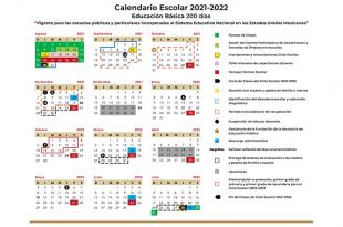 Calendario escolar 2021-2022