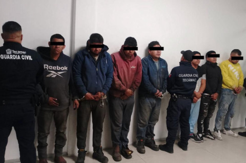 Ocho detenidos en Tecámac por su presunta relación con el robo de transporte de carga