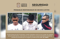 Los detenidos, junto con el arma de fuego y municiones aseguradas, fueron presentados ante la Fiscalía General de la República con sede en Tlalnepantla.