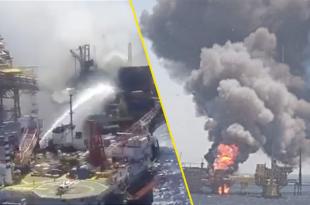 Explosión en plataforma de Pemex en Campeche; reportan 5 heridos