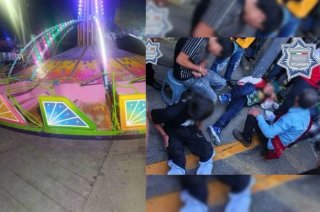 Los jóvenes resultaron lesionados tras caer de un juego mecánico durante las fiestas patronales de San Lorenzo Toxico, en Ixtlahuaca.