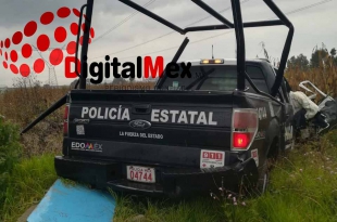 Vuelca patrulla en Almoloya de Juárez; heridos policías estatales
