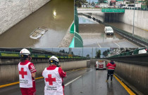 Uno de los puntos más afectados fue Paseo Tollocan, a la altura del desnivel de Paseo Colón.
