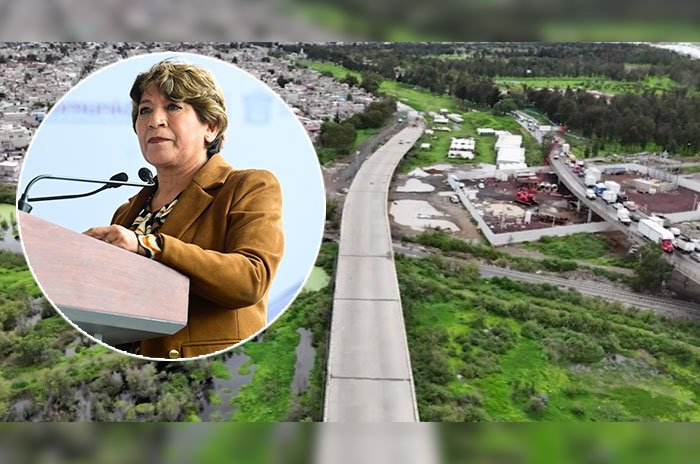 Delfina Gómez Álvarez, gobernadora del Estado de México, durante la presentación de las obras de infraestructura y movilidad contempladas para la entidad.