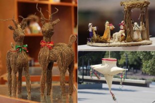 Durante la Navidad también destacan los nacimientos elaborados con la hoja de maíz, en Ocoyoacac, Metepec y Atlacomulco, así como arbolitos, coronas, esferas y diversos artículos de decoración hechos con palma.