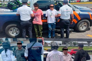 Cuatro personas fueron detenidas y puestas a disposición de la Fiscalía Especializada en la Investigación del Delito de Robo de Vehículo.