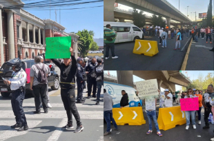 Manifestantes de centros de rehabilitación bloquean carriles del Periférico Norte