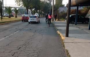 Luis Alberto Limón Chávez realizó un recorrido en bicicleta por la avenida Isidro Fabela y Pino Suárez