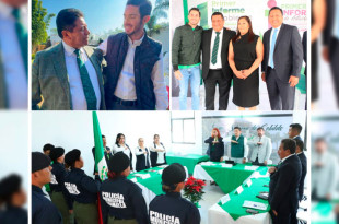 El dirigente estatal del Partido Verde, José Alberto Couttolenc Buentello, acompañó a los alcaldes José Guadalupe Gómez Hernández, Lucas Torres Rosales y Juan Manuel López Adan