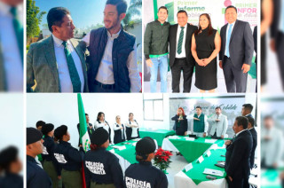 El dirigente estatal del Partido Verde, José Alberto Couttolenc Buentello, acompañó a los alcaldes José Guadalupe Gómez Hernández, Lucas Torres Rosales y Juan Manuel López Adan