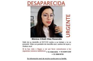 Mónica Citlalli Diaz salió de su casa el pasado 3 de noviembre y no ha vuelto.